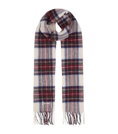 Shop Harrods Fringed Check Wool Scarf