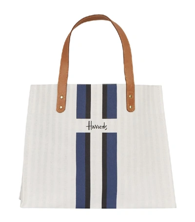 Shop Harrods Logo Stripe Shopper Bag In Multi