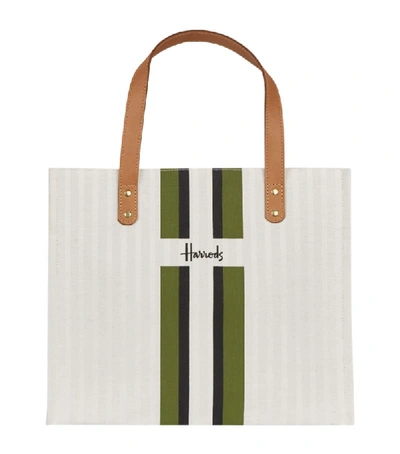 Shop Harrods Logo Stripe Shopper Bag In Multi