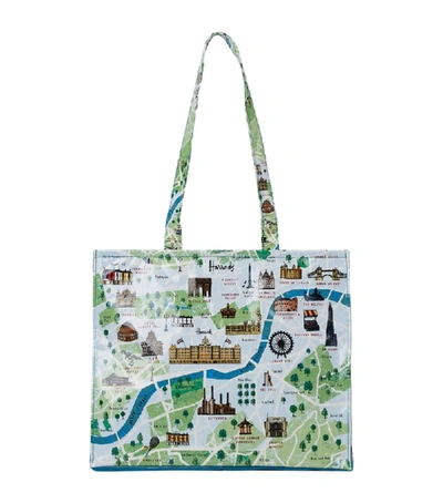 Shop Harrods Large Grid Map Shoulder Bag In Multi