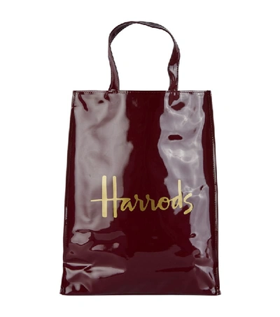 Shop Harrods Medium Logo Shopper Bag In Burgundy