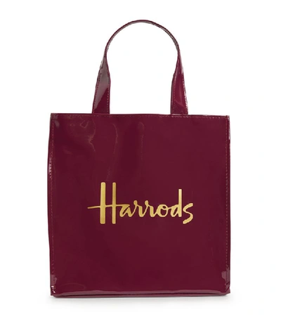 Shop Harrods Small Logo Shopper Bag In Burgundy