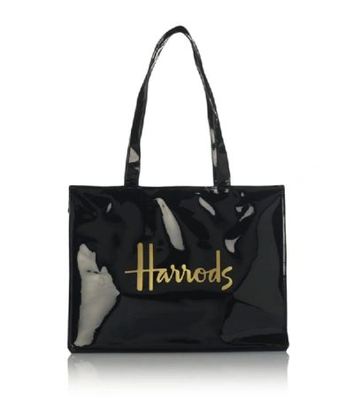 Shop Harrods Logo Tote Bag In Black