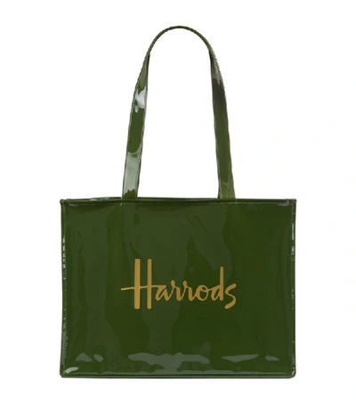 Shop Harrods Logo Tote Bag In Green
