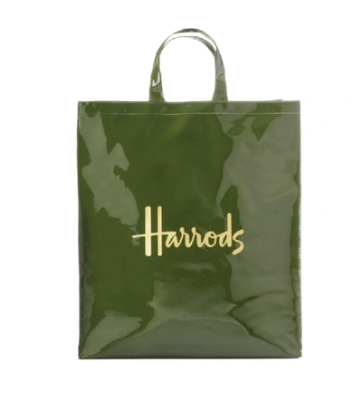 Shop Harrods Large Logo Shopper Bag In Green