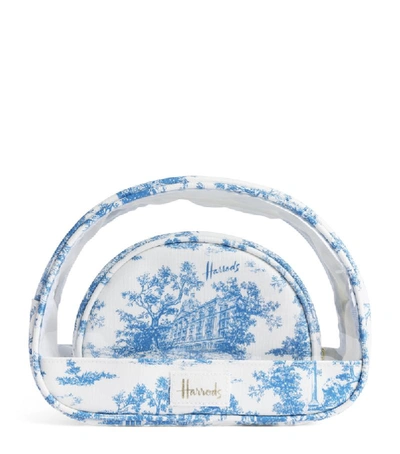 Shop Harrods Toile Cosmetic Bags (set Of 2)