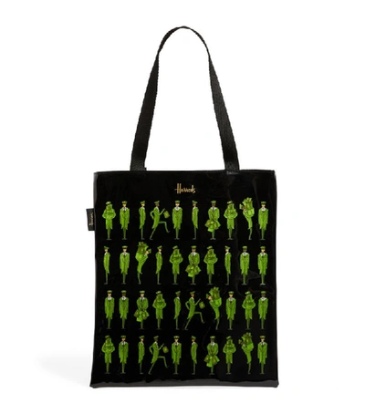 Shop Harrods Medium Green Man Magazine Tote Bag