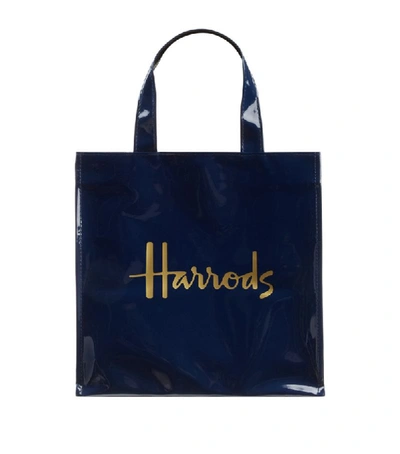 Shop Harrods Small Logo Shopper Bag In Navy
