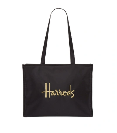 Shop Harrods Logo Tote Bag In Black
