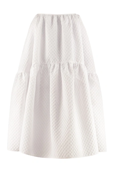 Shop Cecilie Bahnsen Rosemary Midi Skirt In White