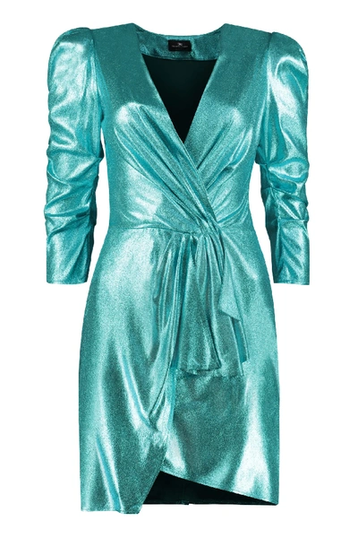 Shop Elisabetta Franchi Celyn B. Wrap-dress In Blue