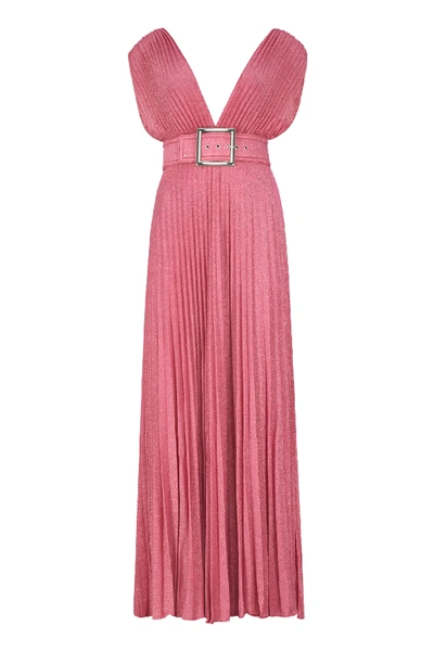 Shop Elisabetta Franchi Celyn B. Lurex Knit Dress In Pink