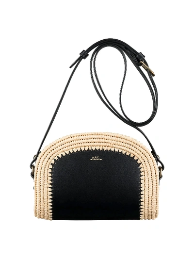 Shop Apc Sac Demi Lune Mini In Lzz Noir