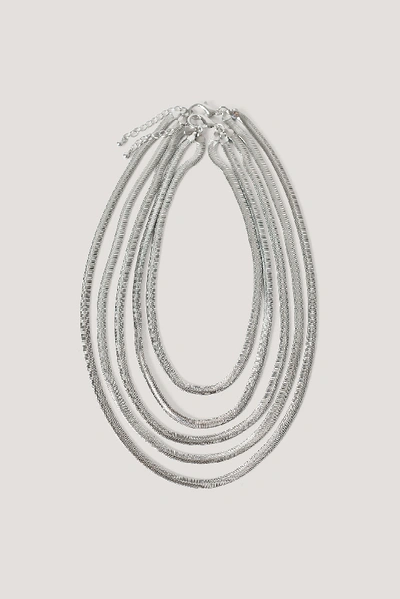 Shop Na-kd Multi Layered Snake Chain Necklace - Silver