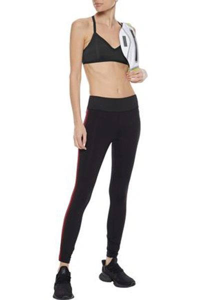 Shop Koral Time Groove Ribbed Stretch Sports Bra In Black