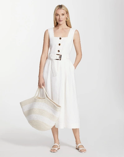 Shop Lafayette 148 Petite Lavish Linen Chris Dress In White