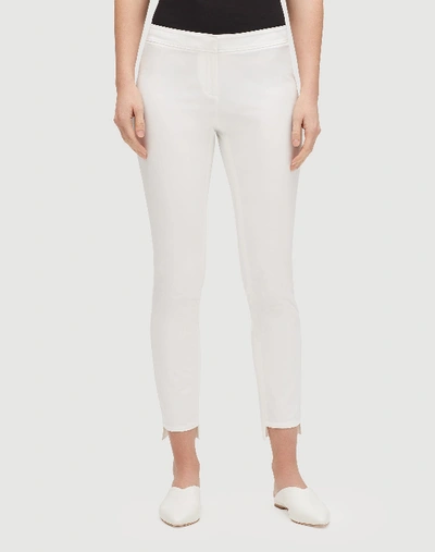 Shop Lafayette 148 Fundamental Bi-stretch Step Hem Manhattan Slim Pant In White