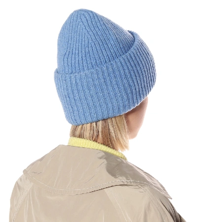 Shop Acne Studios Pansy N Face Wool Beanie In Blue