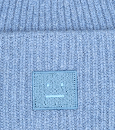 Shop Acne Studios Pansy N Face Wool Beanie In Blue