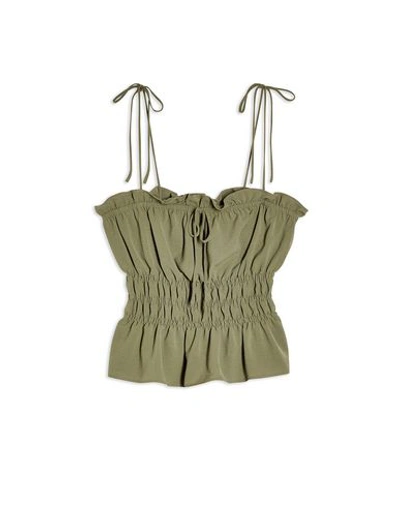 Shop Topshop Tops In Military Green