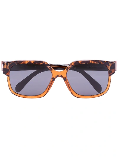 Shop Celine Maillons Triomphe Square-frame Sunglasses In Brown