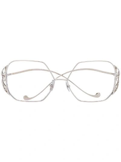 Shop Anna-karin Karlsson Octagonal Optical Glasses In Silver