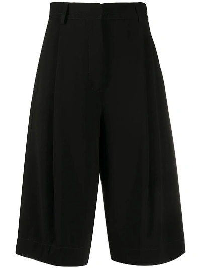 Shop Brag-wette Pleated-front Bermuda Shorts In Black