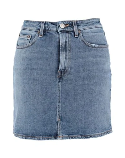 Shop Jeanerica Woman Denim Skirt Blue Size 28 Organic Cotton, Elastane