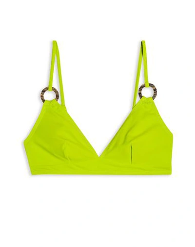 Shop Topshop Bikini Tops In Acid Green