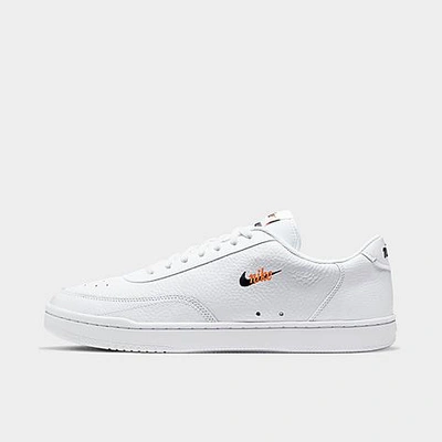 Shop Nike Men's Court Vintage Premium Casual Shoes In White/black/total Orange