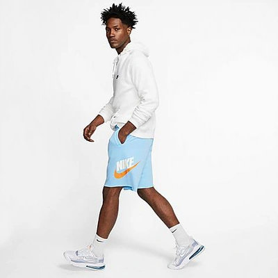 Shop Nike Men's Sportswear Alumni Fleece Shorts In Blue