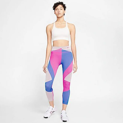 Nike Sculpt Icon Clash Women's Seamless 7/8 Training Leggings (fire Pink) - Clearance  Sale In Fire Pink/sapphire/particle Beige/fire Pink