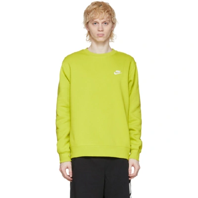 Shop Nike Green Sportswear Club Sweatshirt In 308 Bright