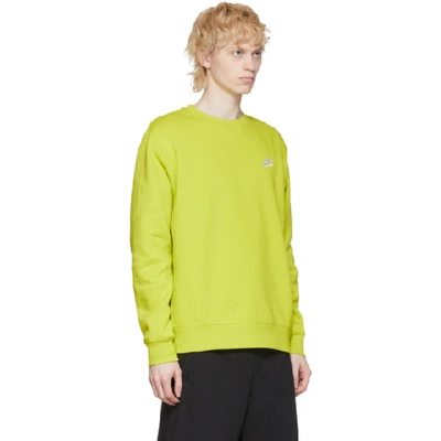 Shop Nike Green Sportswear Club Sweatshirt In 308 Bright