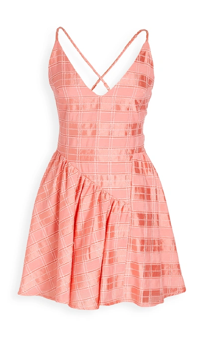 Shop C/meo Collective Same Things Mini Dress In Coral Check