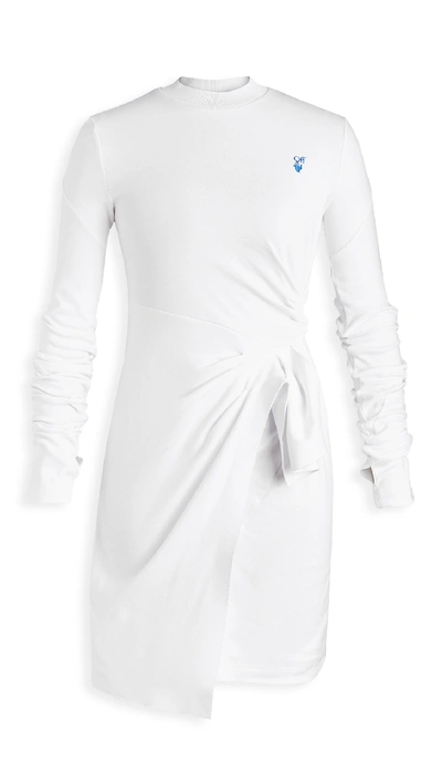 Shop Off-white Mariacarla Wrap Dress In White Blue