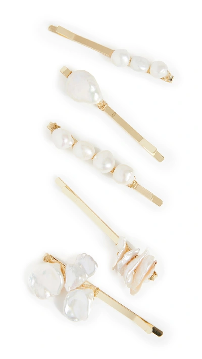 Shop Shashi Shipwreck Bobby Pin Set In Pearl