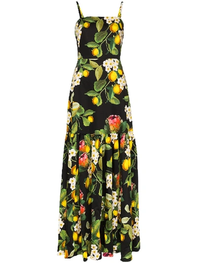 Shop Borgo De Nor Cordelia Floral-print Maxi Dress In Black