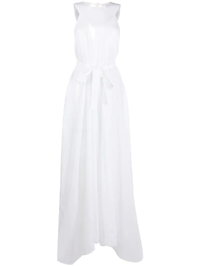 Shop Ann Demeulemeester Sleeveless Long Gown In White