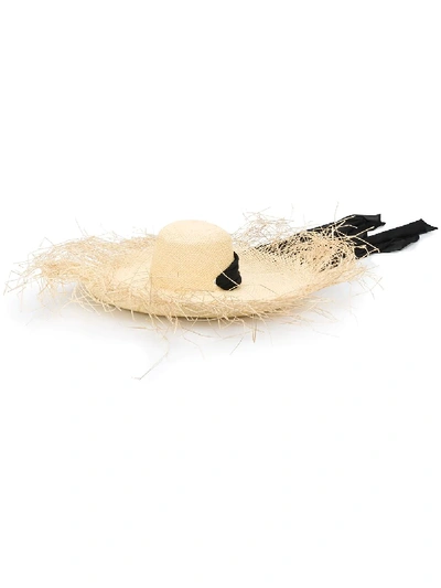 Shop Sensi Studio Wide-brim Panama Hat In Neutrals