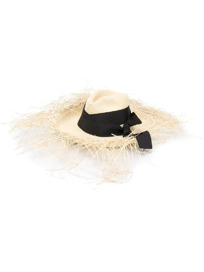 Shop Sensi Studio Wide-brim Panama Hat In Neutrals