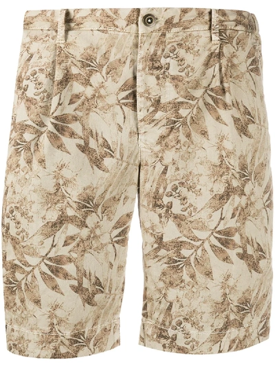 Shop Incotex Camouflage Cargo Shorts In Neutrals