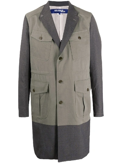 Shop Junya Watanabe Flap Pocket Coat In Grey