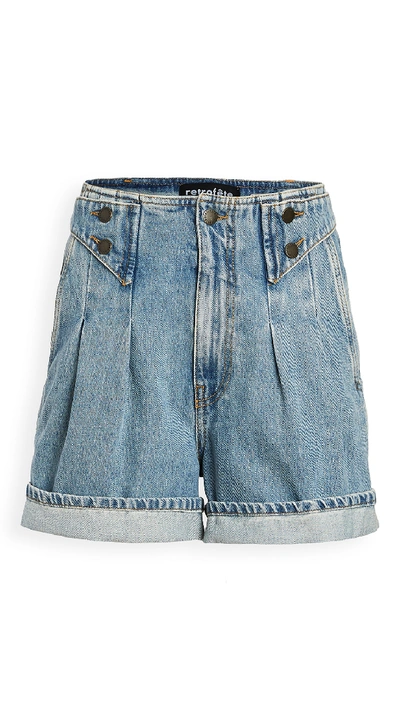 Shop Retroféte Trixie Shorts In Pale Blue
