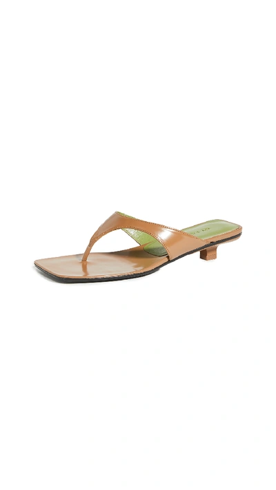 Shop By Far Jack Flip Flops In Tan