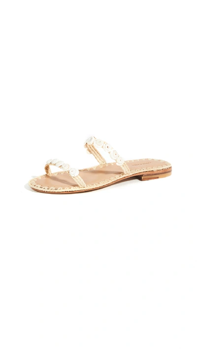 Shop Carrie Forbes Yasmina Shell Slides In Natural