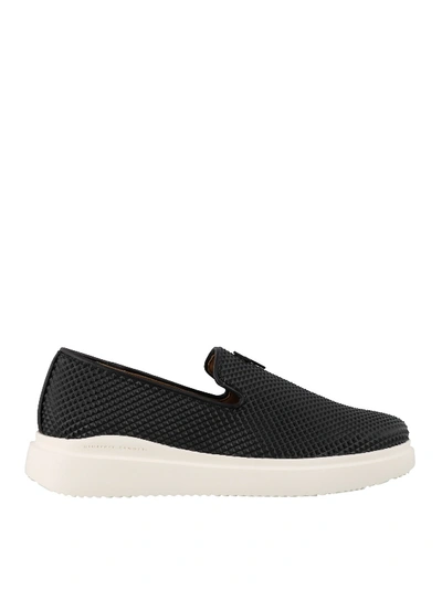 Shop Giuseppe Zanotti Clem Black Leather Slip-ons