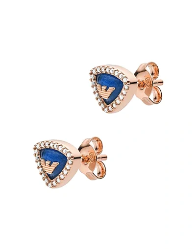Shop Emporio Armani Earrings In Copper