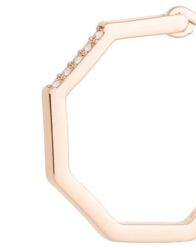 Shop Dkny Nyc Geometric Pave Hoop Woman Earrings Copper Size - Brass, Swarovski Crystal In Orange