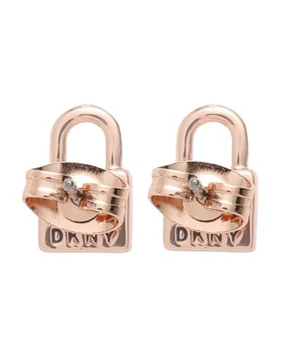 Shop Dkny Padlock Stud Woman Earrings Copper Size - Brass, Swarovski Crystal In Orange